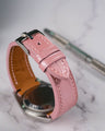 Bespoke Watch Strap in Baby Pink Crocodile
