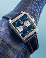 Bespoke Watch Strap in Navy Blue Crocodile
