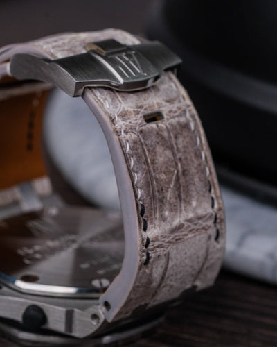 Bespoke Watch Strap in Natural Himalayan Crocodile