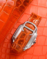 Bespoke Watch Strap in Orange Himalayan Crocodile