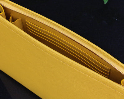 Bespoke Clutch Bag in Yellow Chèvre