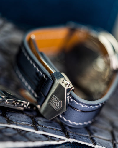 Bespoke Watch Strap in Grey Rubbed Off Crocodile