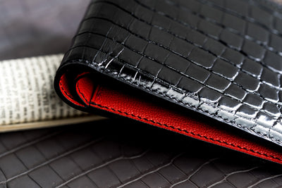 Bespoke Bifold Wallet in Black Crocodile Leather