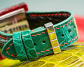 Bespoke Watch Strap in Emerald Green Crocodile