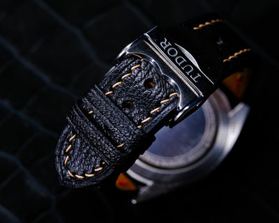 Bespoke Watch Strap in Black Chèvre