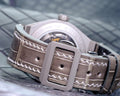 Bespoke Watch Strap in Olive Grey Crocodile