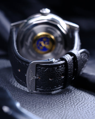 Bespoke Watch Strap in Black Chèvre