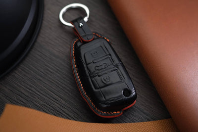 Bespoke Key Fob Cover in Black Crocodile