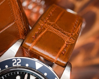 Bespoke Watch Strap in Chestnut Brown Alligator