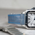 Bespoke Watch Strap in Icy Blue Alligator
