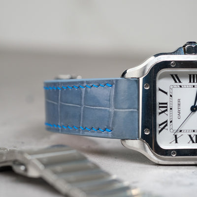 Bespoke Watch Strap in Icy Blue Alligator