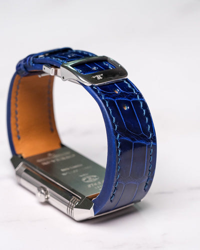 Bespoke Watch Strap in Electric Blue Crocodile
