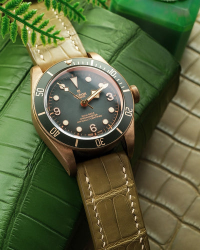 Bespoke Watch Strap in Juniper Green Alligator