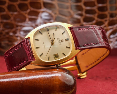 Bespoke Watch Strap in Maroon Red Crocodile