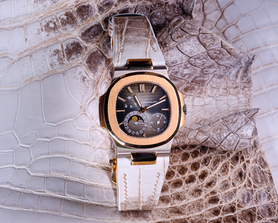 Bespoke Watch Strap in Natural Himalayan Crocodile