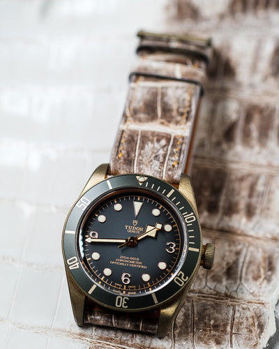 Bespoke Watch Strap in Natural Himalayan Crocodile