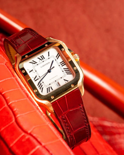 Bespoke Watch Strap in Blood Red Crocodile