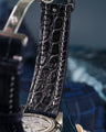 Bespoke Watch Strap in Navy Blue Crocodile