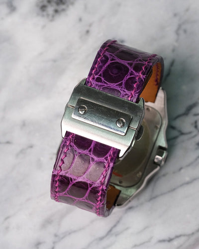 Bespoke Watch Strap in Lavender Purple Crocodile