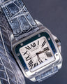 Bespoke Watch Strap in Black Silver Alligator