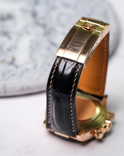 Bespoke Watch Strap in Black Crocodile
