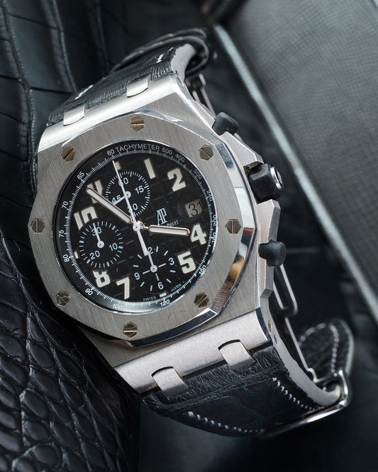 Bespoke Watch Strap in Black Crocodile