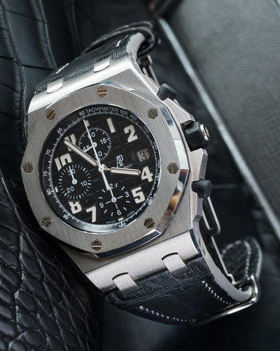 Bespoke Watch Strap in Black Crocodile