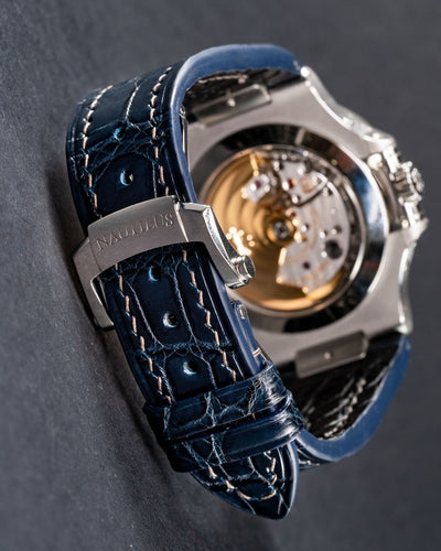 Bespoke Watch Strap in Navy Blue Crocodile