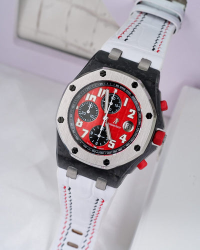 Bespoke Watch Strap in White Crocodile