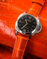 Bespoke Watch Strap in Orange Himalayan Crocodile