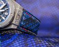 Bespoke Watch Strap in Electric Blue Python