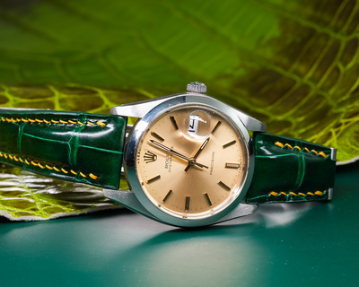 Bespoke Watch Strap in Hunter Green Crocodile
