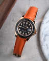 Bespoke Watch Strap in Orange Chèvre