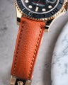Bespoke Watch Strap in Orange Chèvre