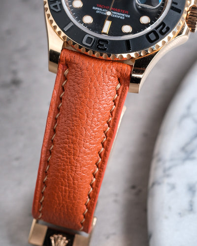 Bespoke Watch Strap in Orange Chèvre