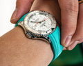 Solitaire Rubber straps in Turquoise Blue Rolex Yacht-Master 116622