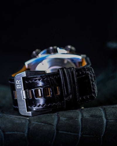 Bespoke Watch Strap in Black Crocodile