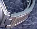 Bespoke Watch Strap in Olive Grey Crocodile