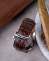 Bespoke Watch Strap in Chocolate Brown Crocodile