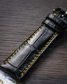 Bespoke Watch Strap in Black Crocodile