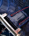 Bespoke Watch Strap in Navy Blue Crocodile