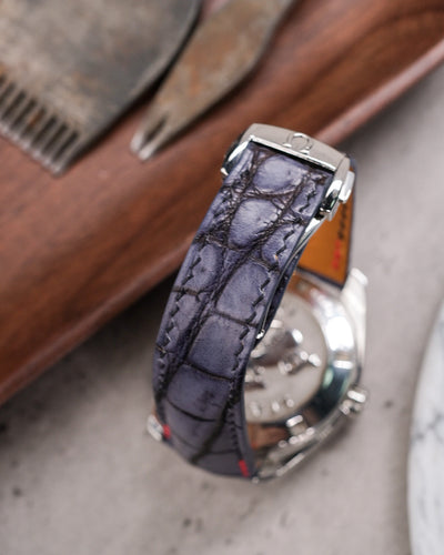 Bespoke Watch Strap in Grey Rubbed Off Crocodile