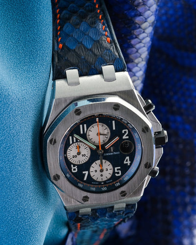 Bespoke Watch Strap in Blue Python