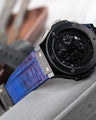 Bespoke Watch Strap in Electric Blue Himalayan Crocodile