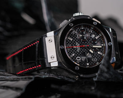 Bespoke Watch Strap in Black Crocodile