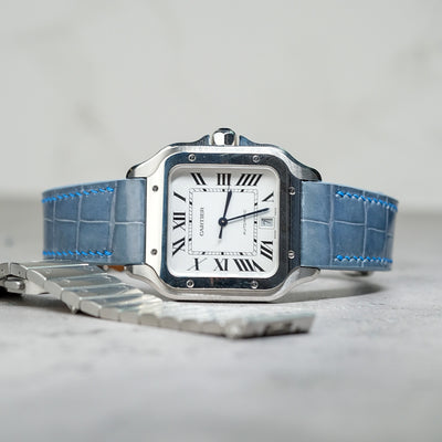 Bespoke Watch Strap in Icy Blue Alligator