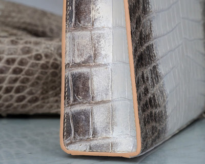 Bespoke Clutch Bag in Natural Himalayan Crocodile