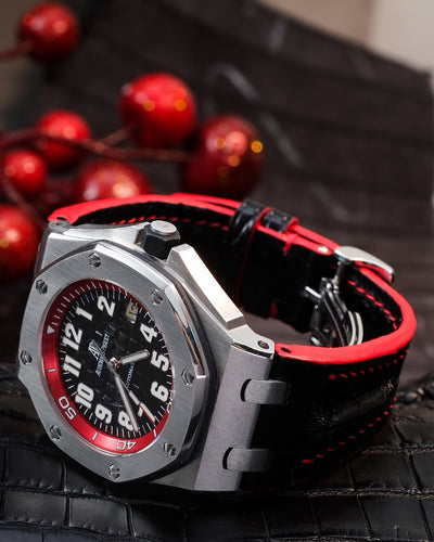 Bespoke Watch Strap in Black Crocodile