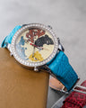 Bespoke Watch Strap in Turquoise Blue Crocodile