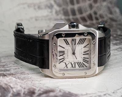 Bespoke Watch Strap in Black Crocodile